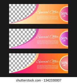Abstract banners design. Set of sale banners.