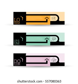 Abstract banners design template. Can be used as Infographics, numbered banners, steps, tutorial, workflow diagrams. Illustration, Vector eps10.