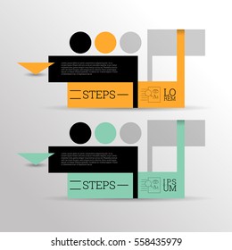 Abstract banners design template. Can be used as numbered banners, steps, tutorial, workflow diagrams. Illustration, Vector eps10.