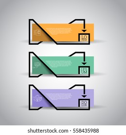 Abstract banners design template. Can be used as numbered banners, steps, tutorial, workflow diagrams. Illustration, Vector eps10.