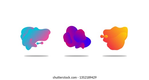 abstract banners with flowing liquid shapes