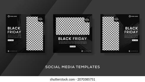 Abstract banners flyer post for black friday sale. premium vector