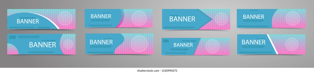 Abstract banners with holograhic pattern background and white button. Vector template set.