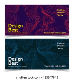 Abstract banners. Liquid lines design. Eps10 vector template.