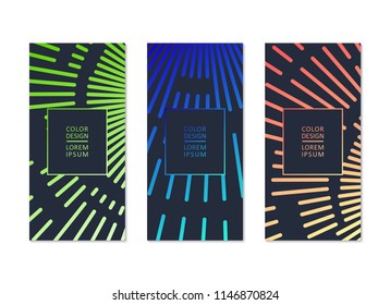 Abstract banners in minimalistic style. Digital linear pattern. Vector template