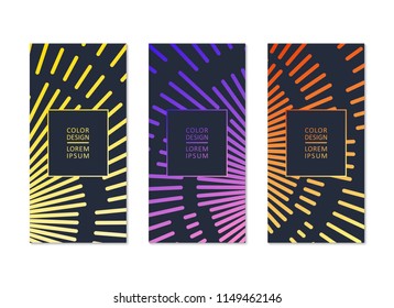 Abstract banners in minimalistic style. Digital linear pattern. Vector template