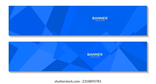abstract banners modern geometric blue background