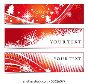 Abstract banners on Christmas themes, multi-colored, vector illustration.