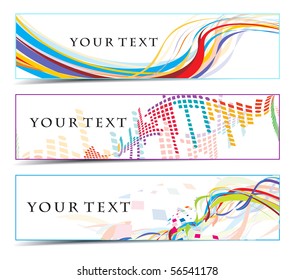 Abstract banners on colorfull themes, multi-coloured, vector illustration.