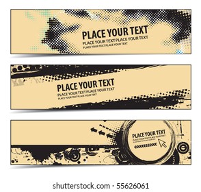 Abstract banners on construction themes, multi-colored, vector illustration.