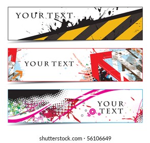 Abstract banners on construction themes, multi-colored, vector illustration.