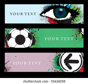 Abstract banners on different themes, multi-colored, vector illustration.