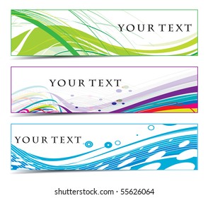 Abstract banners on different themes, multi-colored, vector illustration.