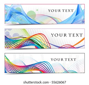 Abstract banners on different themes, multi-colored, vector illustration.