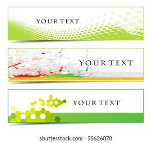 Abstract banners on different themes, multi-colored, vector illustration.