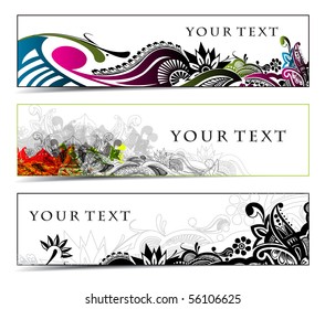 Abstract banners on different themes, multi-colored, vector illustration.