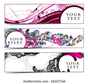 Abstract banners on different themes, multi-colored, vector illustration.