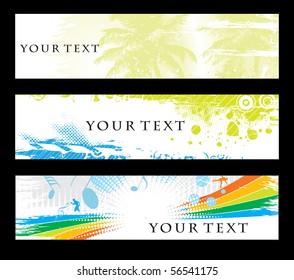 Abstract banners on different themes, multi-coloured, vector illustration.