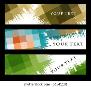 Abstract banners on different themes, multi-coloured, vector illustration.