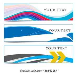 Abstract banners on different themes, multi-coloured, vector illustration.