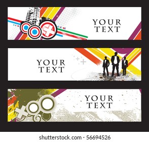 Abstract banners on different themes, multi-colored, vector illustration.