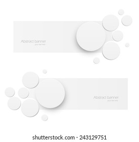 Abstract banners with paper circles. Vector illustration