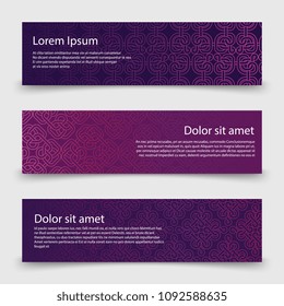 Abstract banners and poster template with decorative celtic knots. Vector illustration
