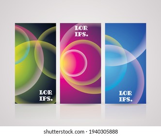 Abstract banners with rainbow lights. Vector illustration.