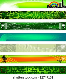 Abstract banners. Set. Blue. Green. Red. VECTOR (See Jpeg Also In My Portfolio)