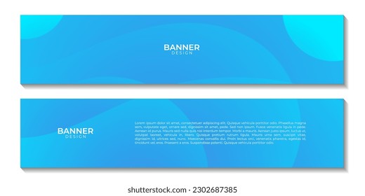 abstract banners set bright blue wave colorful gradient background for business