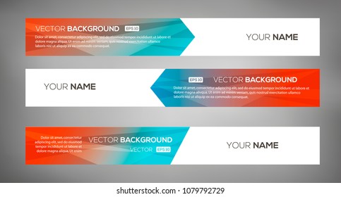 Abstract banners set. Gradient and geometric texture. Vector