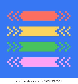 Abstract banners set with pixels.Vector illustration.Vector set of templates ready for design.Blue background.Seamless design.