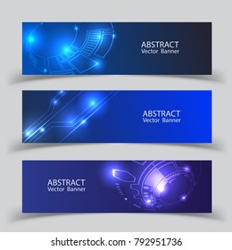 Abstract banners set technology. energy technology concept.
