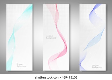 Abstract banners set, template vector.
