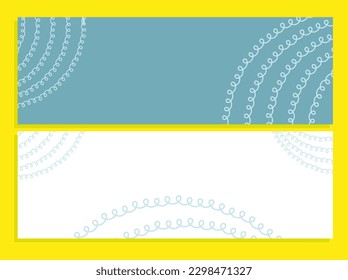 abstract banners set with wavy doodle decor