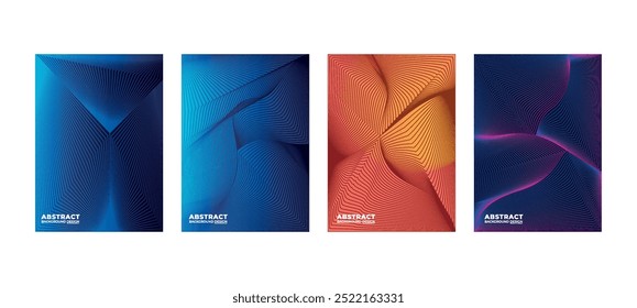 abstract banners set with wavy lines, abstract template with lines, Layout of design banner, a colorful poster set, geometric shape background set, colorful lines art abstract for backdrop brochure,