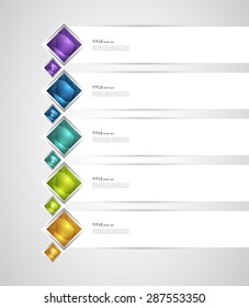 abstract  banners with square crystals, design template
