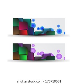 abstract banners with square elements vector