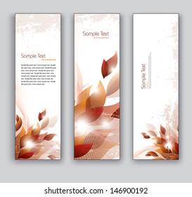 Abstract Banners. Vector Backgrounds. Floral Theme.