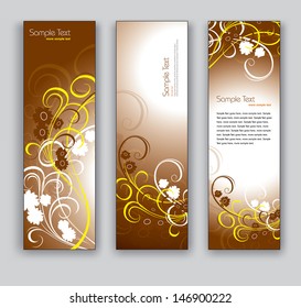 Abstract Banners. Vector Backgrounds. Floral Theme.