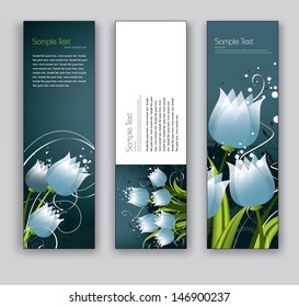 Abstract Banners. Vector Backgrounds. Floral Theme.