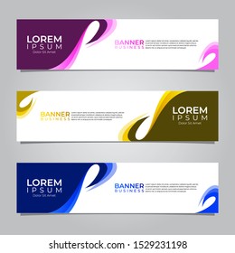 Abstract banners vector. Modern banner design template for web. Collection of website banner, landing page, sale background