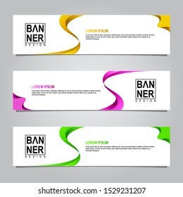 Abstract banners vector. Modern banner design template for web. Collection of website banner, landing page, sale background