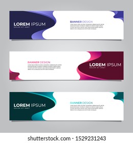 Abstract banners vector. Modern banner design template for web. Collection of website banner, landing page, sale background