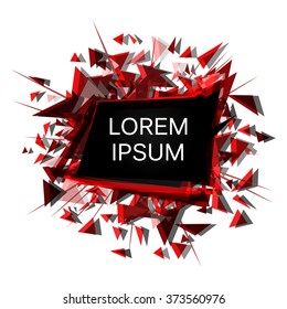 Abstract banner.Vector explosion background.Black template for text.