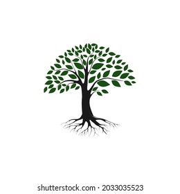 abstract banyan tree vector illustration. mangrove tree symbol vector isolated