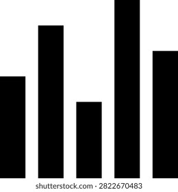 Abstract bar chart graphics with varying heights for data visualization and presentation design