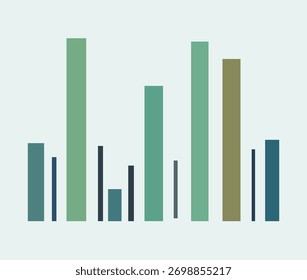 Ilustração de gráfico de barras abstratas com visualização de dados em um plano de fundo claro