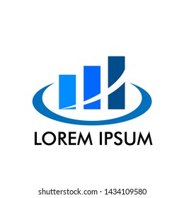 abstract bar graph square or diagram symbol for business logo icon