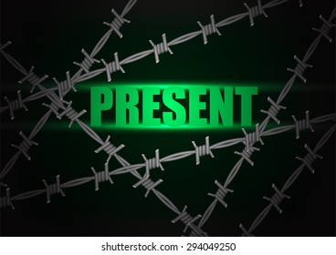 abstract barbed wire on black background